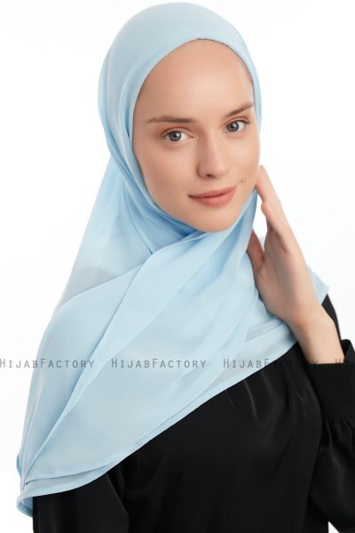 Eylem - Lyseblå One Piece Chiffon Hijab