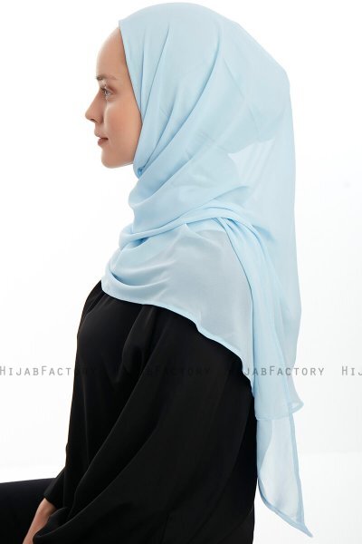 Eylem - Lyseblå One Piece Chiffon Hijab