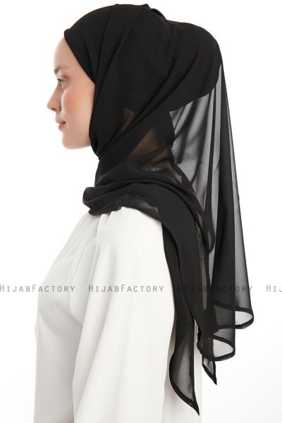 Sahar - Svart One Piece Chiffon Hijab