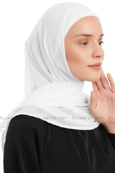 Sahar - Hvit One Piece Chiffon Hijab