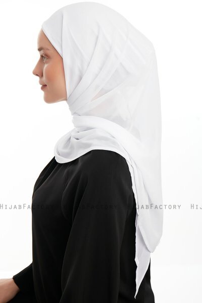 Sahar - Hvit One Piece Chiffon Hijab
