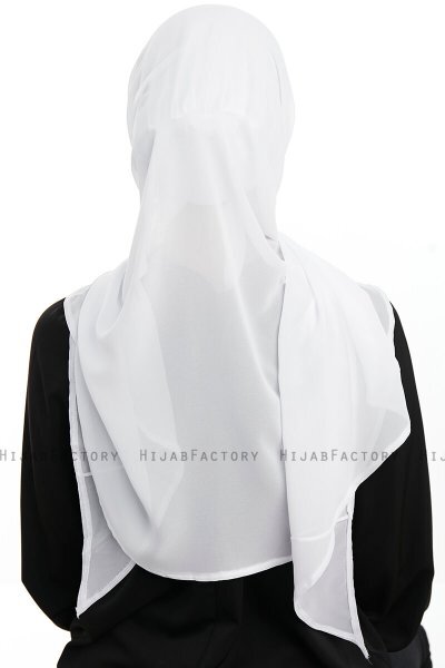 Sahar - Hvit One Piece Chiffon Hijab