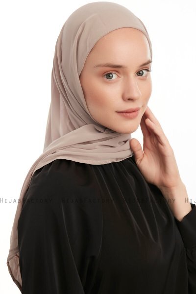 Sahar - Lys Taupe One Piece Chiffon Hijab