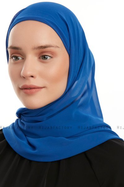 Sahar - Blå One Piece Chiffon Hijab