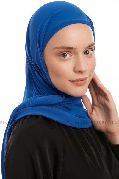 Sahar - Blå One Piece Chiffon Hijab