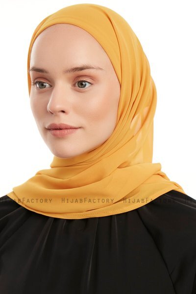 Sahar - Sennepsgul One Piece Chiffon Hijab