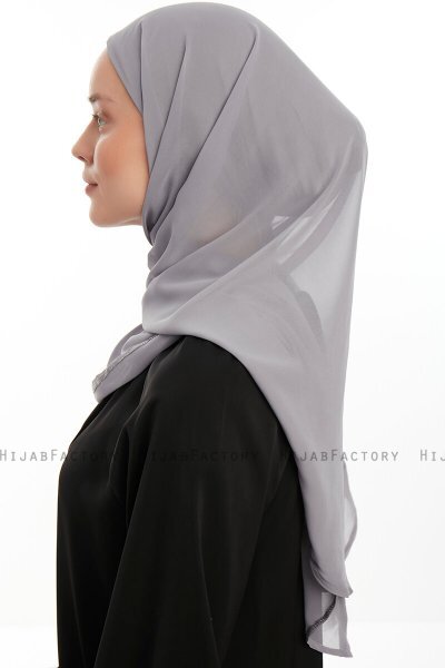 Sahar - Mørk Grå One Piece Chiffon Hijab