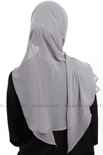 Sahar - Mørk Grå One Piece Chiffon Hijab
