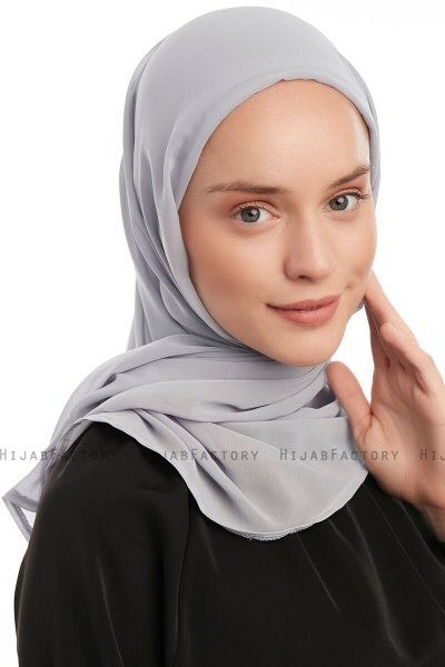 Sahar - Lysegrå One Piece Chiffon Hijab