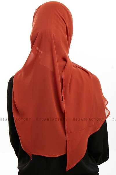 Sahar - Mursteinsrød One Piece Chiffon Hijab