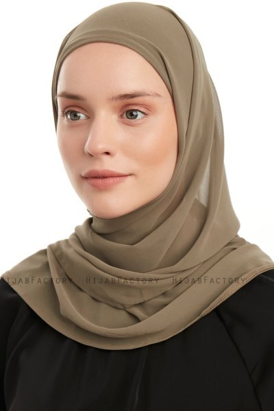 Sahar - Olivengrønn One Piece Chiffon Hijab