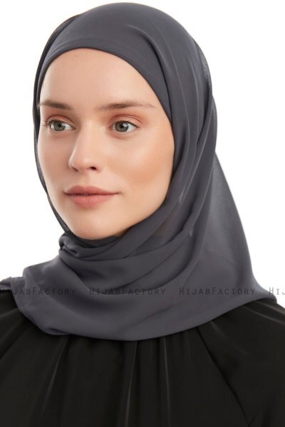 Sahar - Antrasitt One Piece Chiffon Hijab