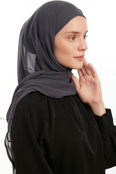 Sahar - Antrasitt One Piece Chiffon Hijab