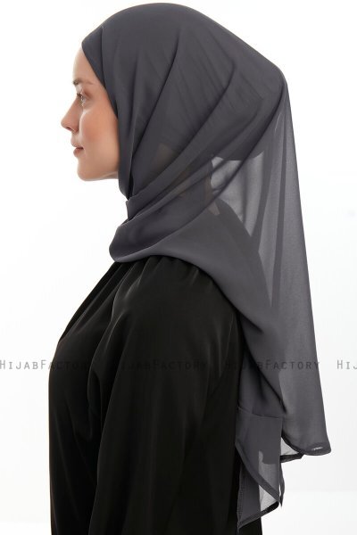 Sahar - Antrasitt One Piece Chiffon Hijab