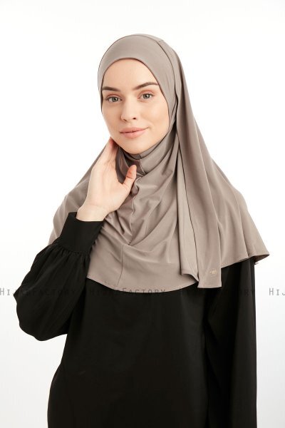 Ilay - Mørk Taupe Sandy Turban Hijab