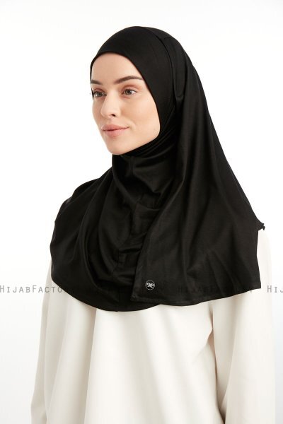 Feriha - Svart Viskose Turban Hijab