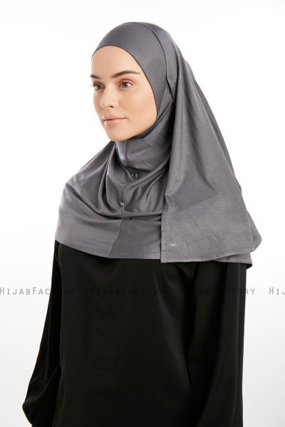 Feriha - Mørk Grå Viskose Turban Hijab