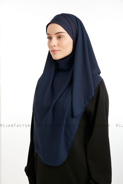 Bengi - Marineblå Micro Krep Turban Hijab