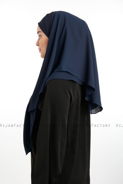 Bengi - Marineblå Micro Krep Turban Hijab