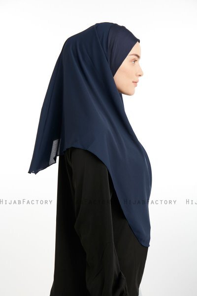 Bengi - Marineblå Micro Krep Turban Hijab