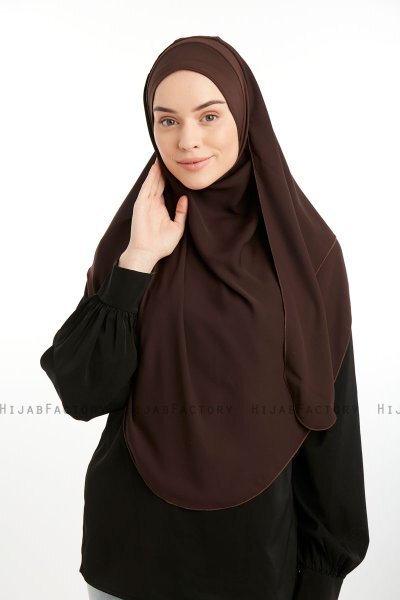 Bengi - Brun Micro Krep Turban Hijab