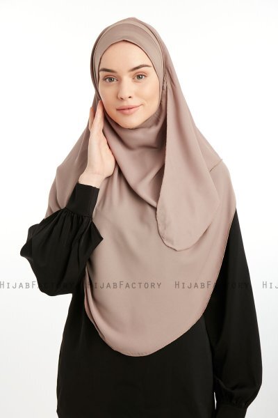 Bengi - Mørk Taupe Micro Krep Turban Hijab