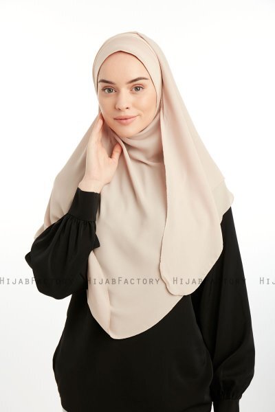 Bengi - Lys Taupe Micro Krep Turban Hijab