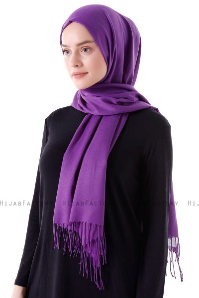 Demet - Mørk Lilla Pashmina Hijab