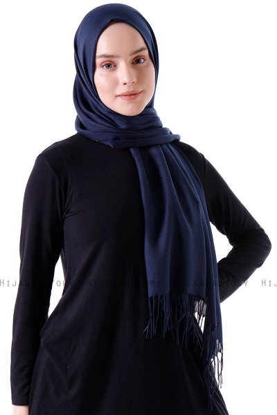 Demet - Marineblå Pashmina Hijab