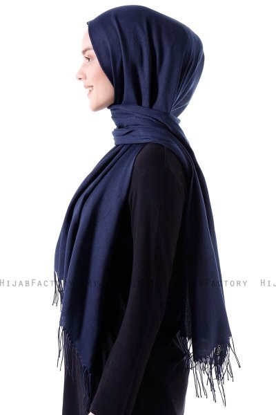 Demet - Marineblå Pashmina Hijab