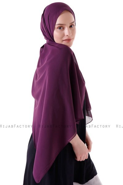 Hadise - Mørk Lilla Chiffon Hijab