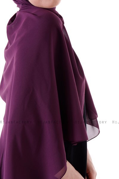 Hadise - Mørk Lilla Chiffon Hijab