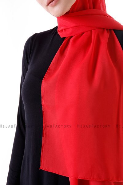 Hadise - Bringebærrød Chiffon Hijab