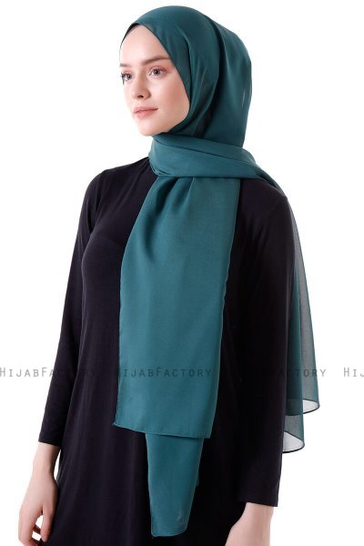 Hadise - Mørk Grønn Chiffon Hijab