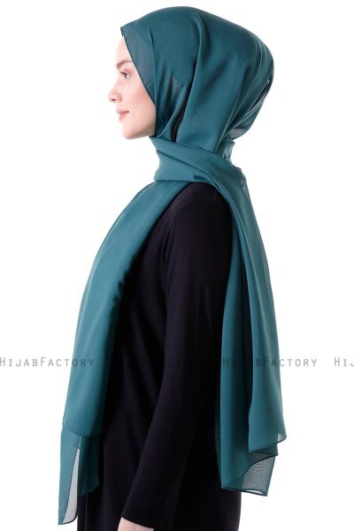 Hadise - Mørk Grønn Chiffon Hijab