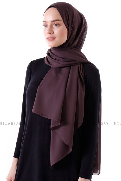 Hadise - Mørkebrun Chiffon Hijab
