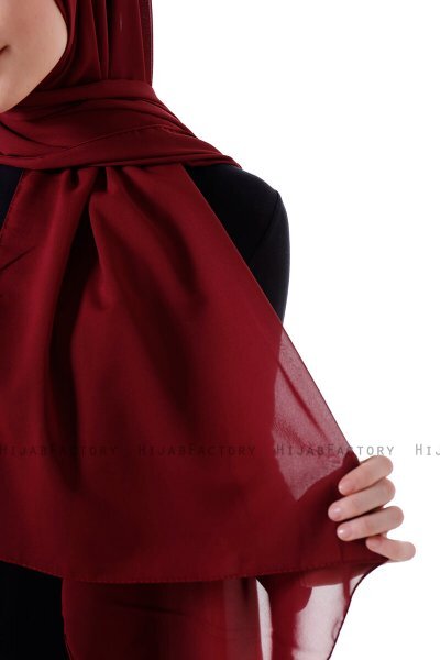 Hadise - Mørk Bordeaux Chiffon Hijab