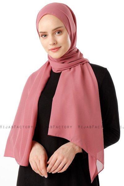 Hadise - Mørk Rosa Chiffon Hijab