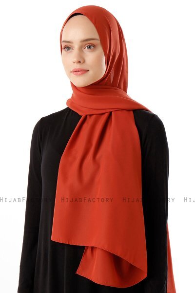 Hadise - Mursteinsrød Chiffon Hijab
