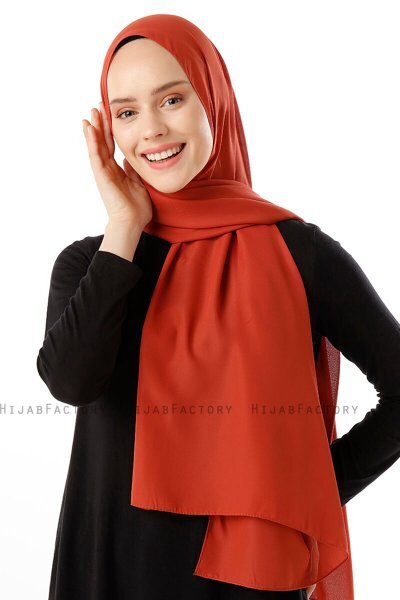 Hadise - Mursteinsrød Chiffon Hijab