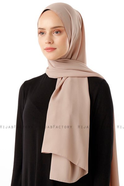 Hadise - Mørk Beige Chiffon Hijab