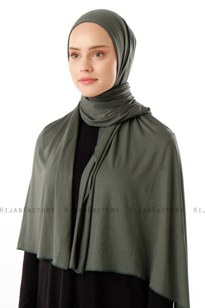 Neylan - Mørk Khaki Basic Jersey Hijab
