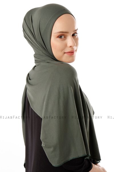 Neylan - Mørk Khaki Basic Jersey Hijab
