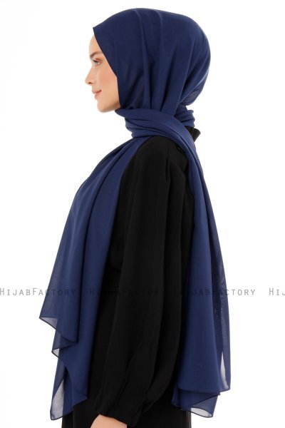 Esra - Marineblå Chiffon Hijab