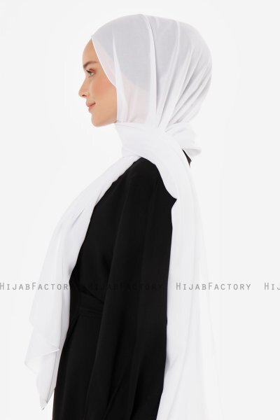 Esra - Hvit Chiffon Hijab