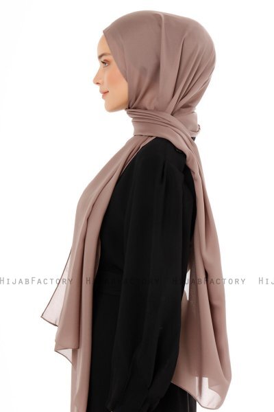Esra - Mørk Taupe Chiffon Hijab