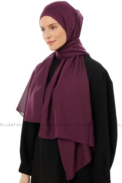 Esra - Mørk Lilla Chiffon Hijab