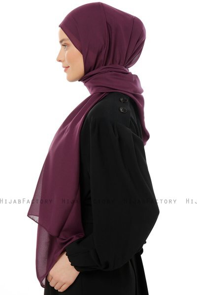 Esra - Mørk Lilla Chiffon Hijab