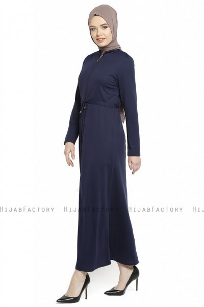 Emine - Marineblå Abaya - Miss Cazibe