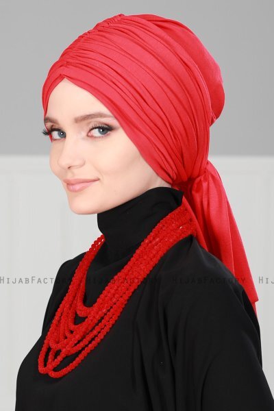 Amy - Rød Bomull Turban - Ayse Turban